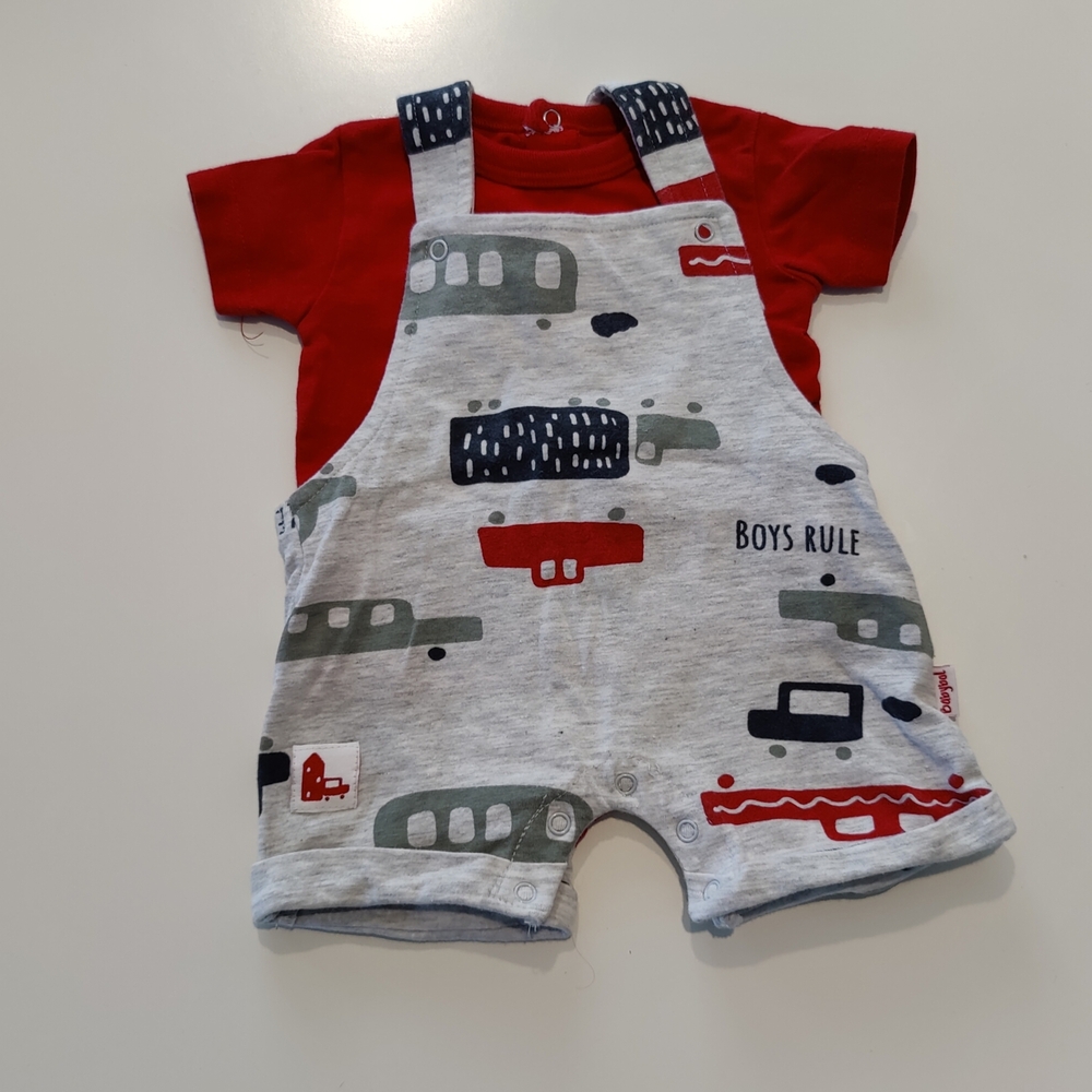 Cutie Newborn T-shirt And Overalls Combo